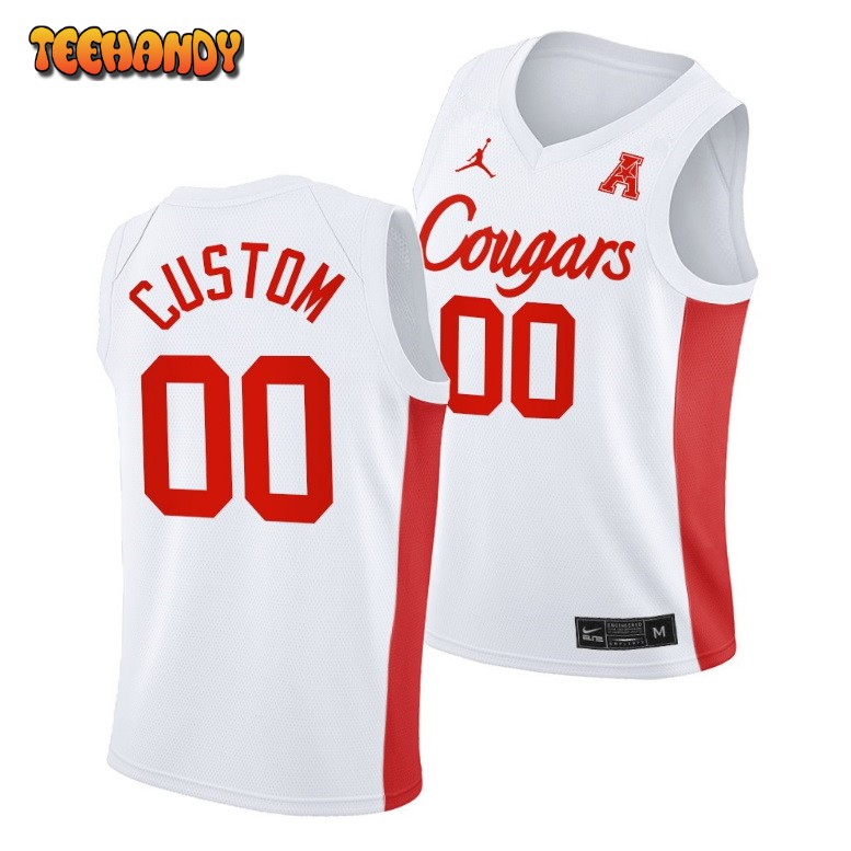 Houston Cougars Custom White Classic College Basketball Jersey