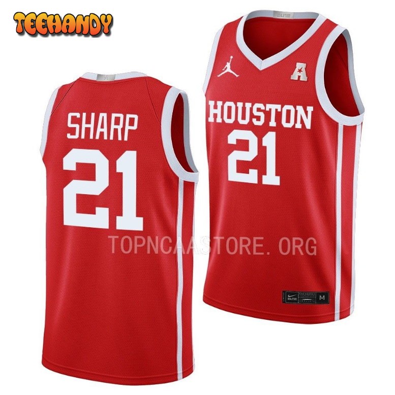 Houston Cougars Emanuel Sharp 2023 Scarlet College Basketball Jersey