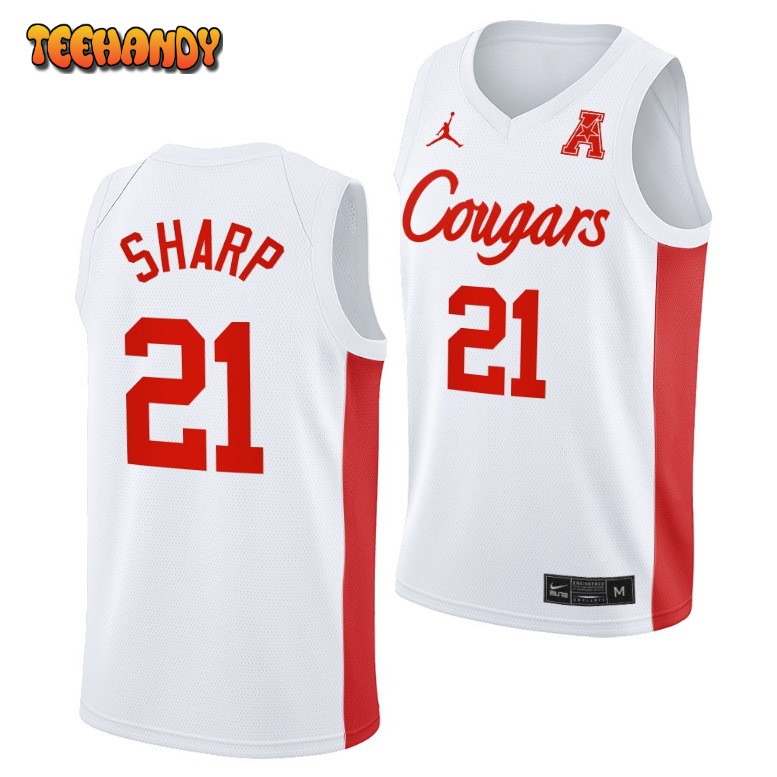 Houston Cougars Emanuel Sharp White Classic College Basketball Jersey