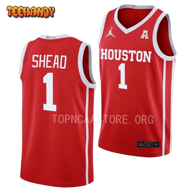 Houston Cougars Jamal Shead 2023 Scarlet College Basketball Jersey