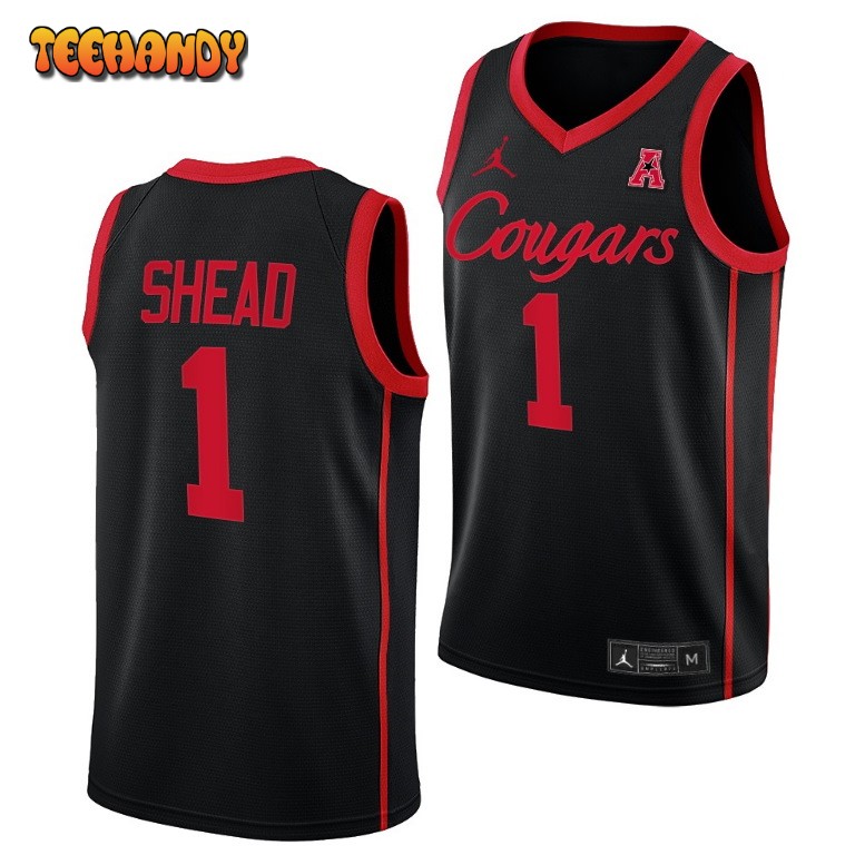 Houston Cougars Jamal Shead Black Alternate College Basketball Jersey