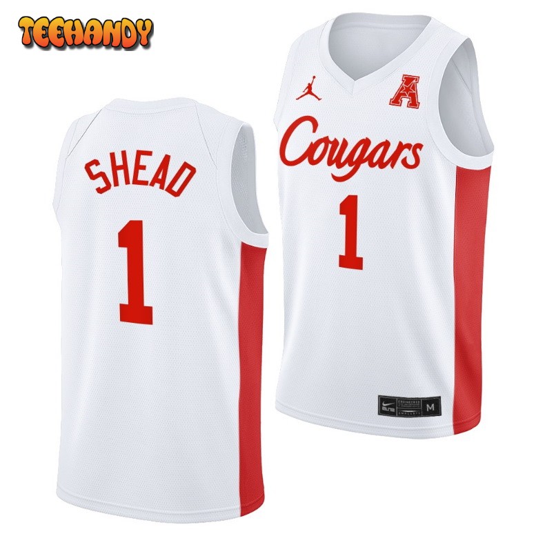 Houston Cougars Jamal Shead White Classic College Basketball Jersey