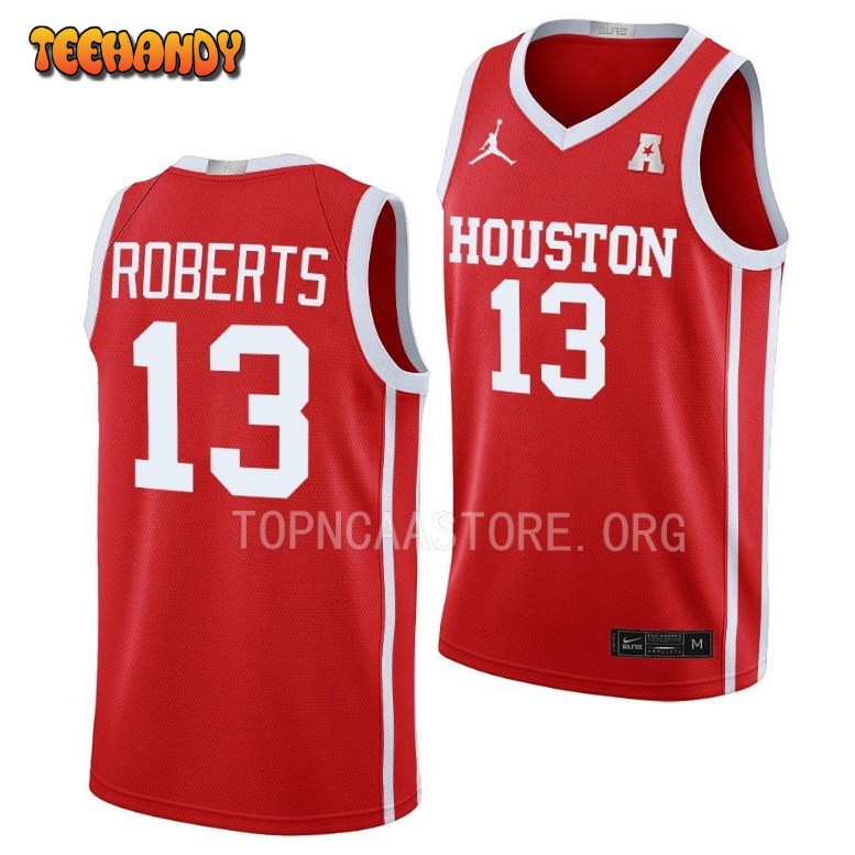 Houston Cougars J’Wan Roberts 2023 Scarlet College Basketball Jersey