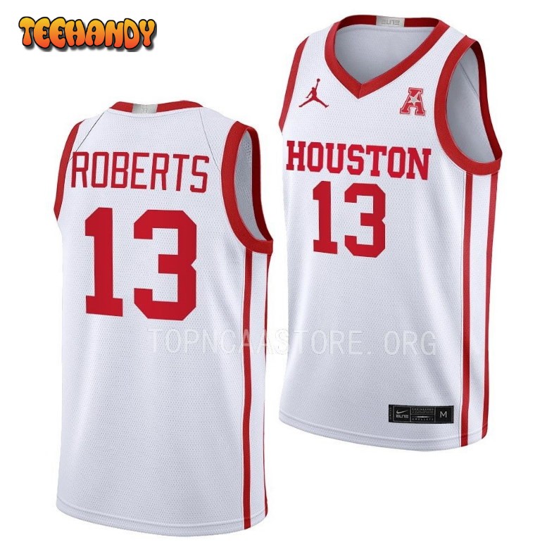 Houston Cougars J’Wan Roberts 2023 White Home College Basketball Jersey