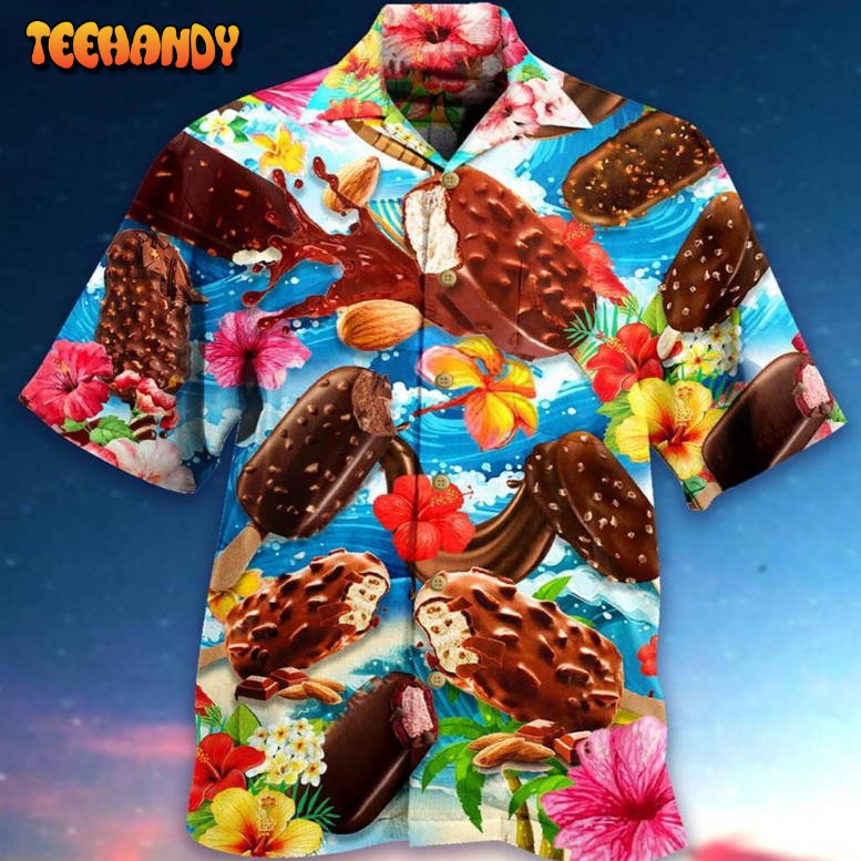 Ice Cream Love It Tropical Floral Trendy Aloha Hawaiian Shirt