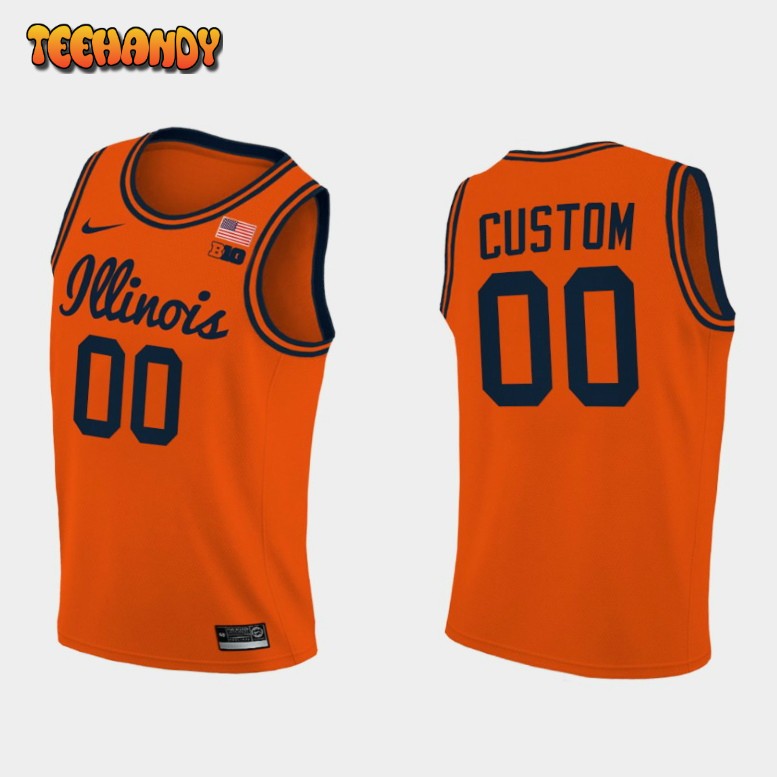 Illinois Fighting Illini Custom 2021 Orange College Basketball Jersey