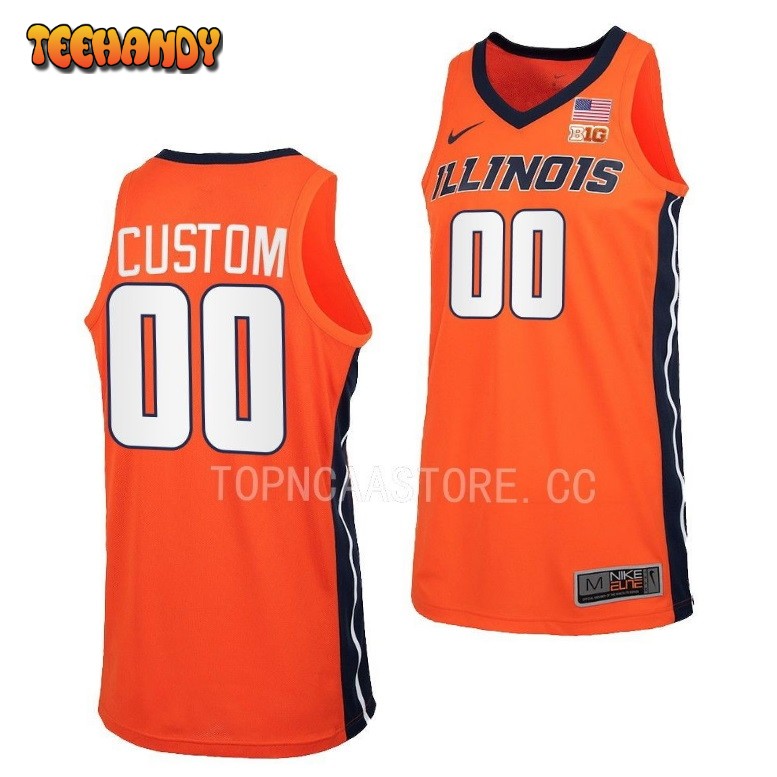 Illinois Fighting Illini Custom 2023 Orange College Basketball Jersey