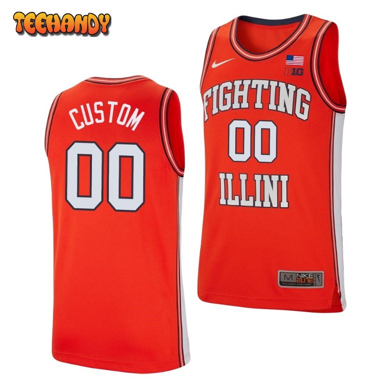 Illinois Fighting Illini Custom Orange Retro College Basketball Jersey