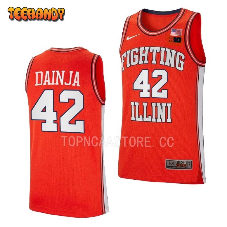 Illinois Fighting Illini Dain Dainja Orange Retro College Basketball Jersey