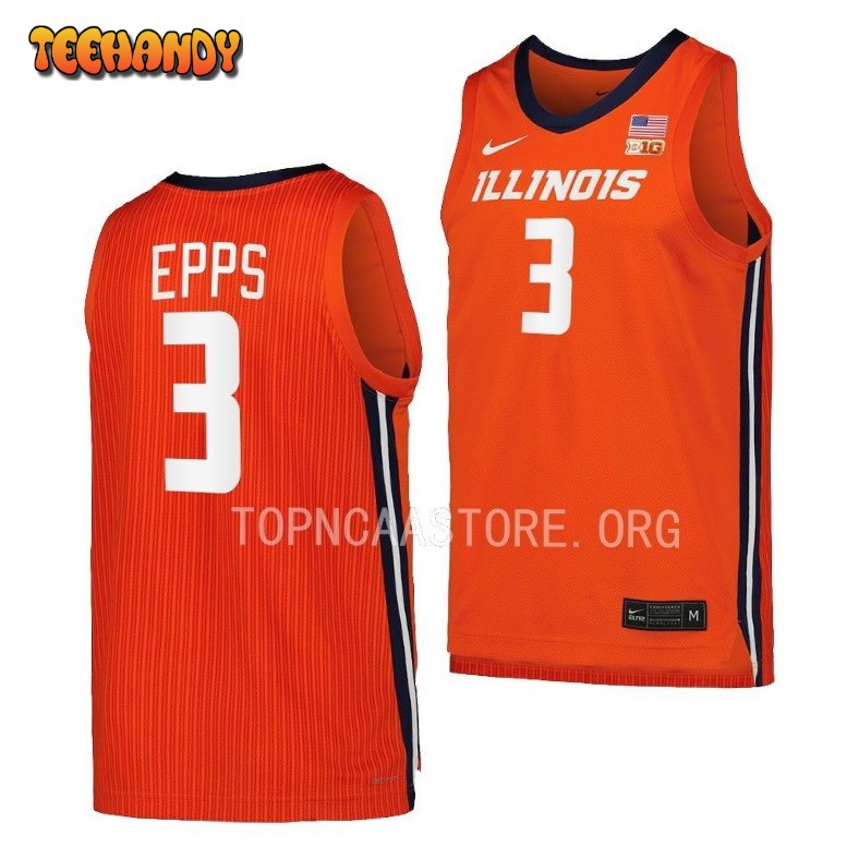 Illinois Fighting Illini Jayden Epps Orange Retro College Basketball Jersey