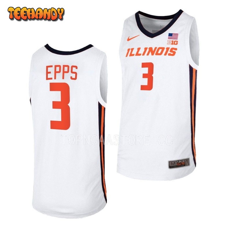 Illinois Fighting Illini Jayden Epps White Replica College Basketball Jersey