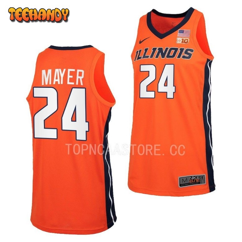 Illinois Fighting Illini Matthew Mayer 2023 Orange College Basketball Jersey