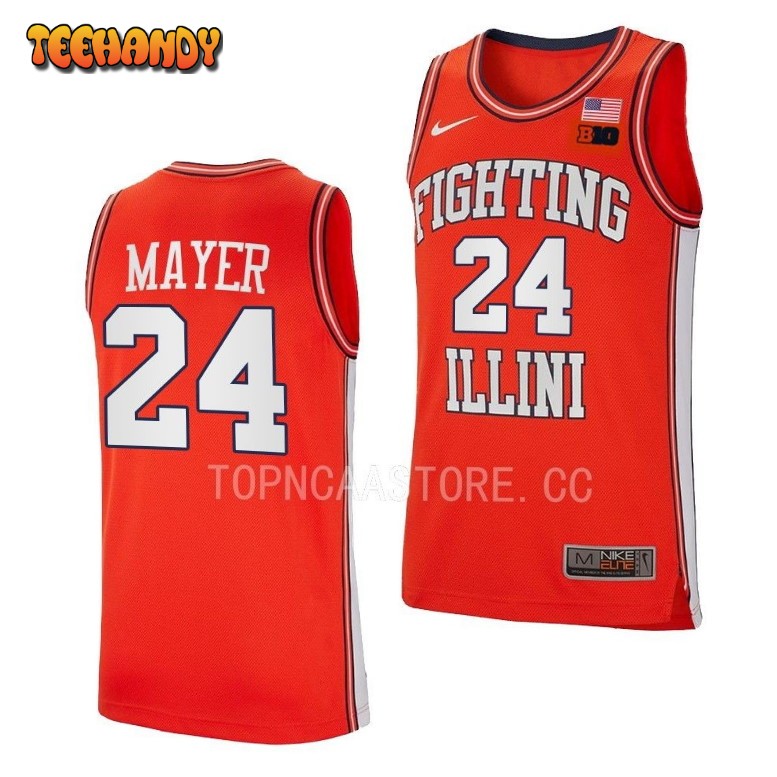 Illinois Fighting Illini Matthew Mayer Orange Retro College Basketball Jersey