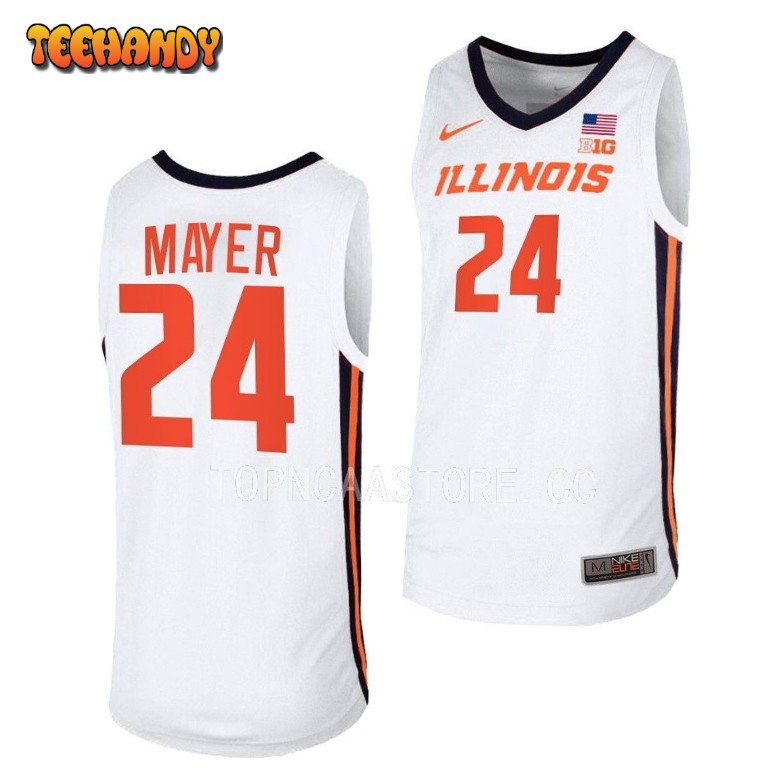 Illinois Fighting Illini Matthew Mayer White Replica College Basketball Jersey