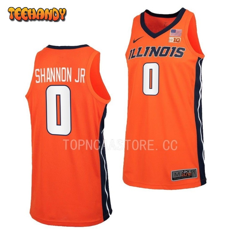 Illinois Fighting Illini Terrence Shannon Jr. 2023 Orange Basketball Jersey