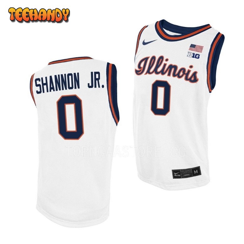 Illinois Fighting Illini Terrence Shannon Jr. White Throwback Basketball Jersey