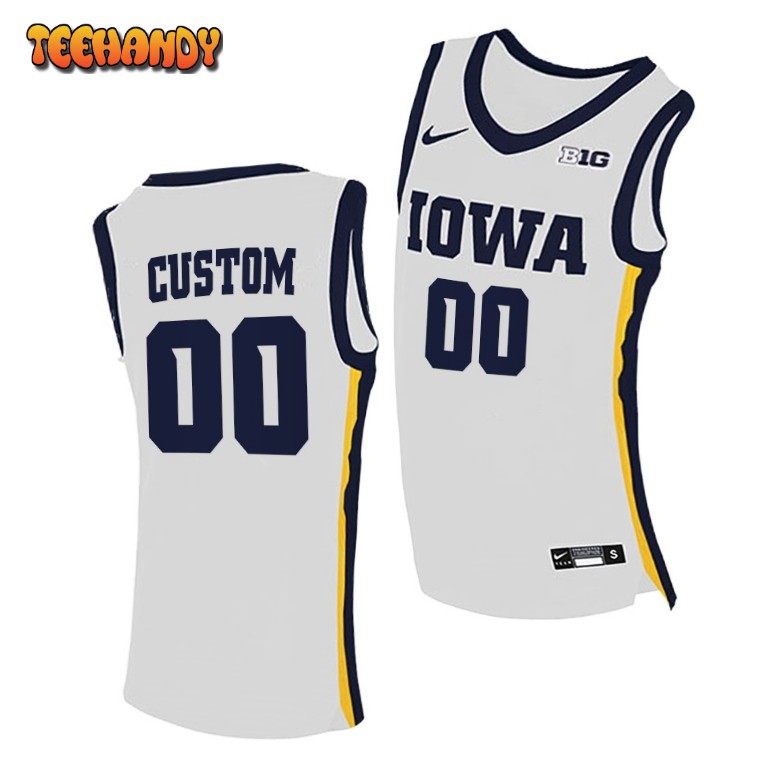 Iowa Hawkeyes Custom 2021 White Home College Basketball Jersey