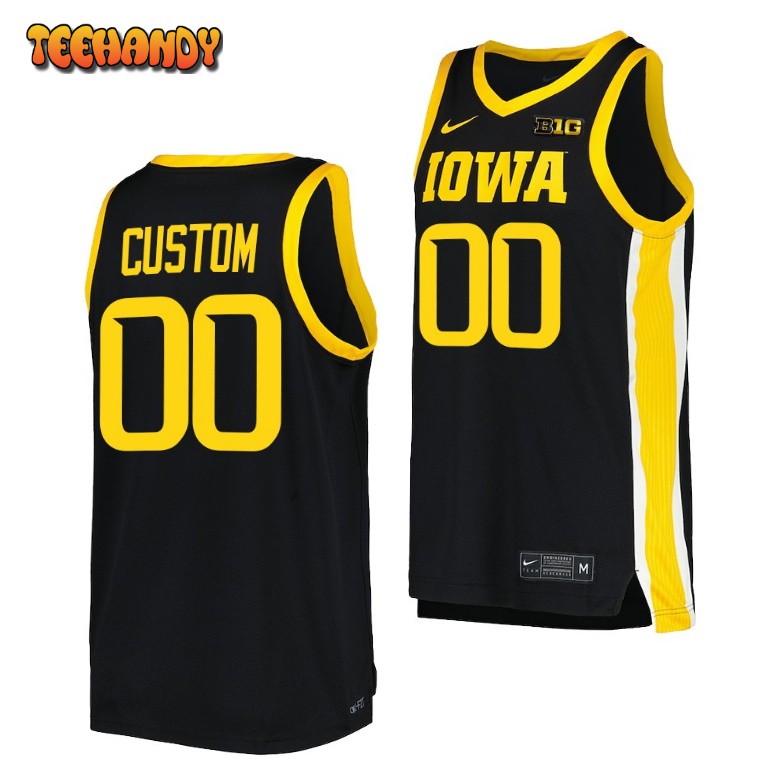 Iowa Hawkeyes Custom 2023 Black Replica College Basketball Jersey