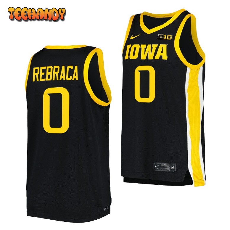 Iowa Hawkeyes Filip Rebraca 2023 Black Replica College Basketball Jersey