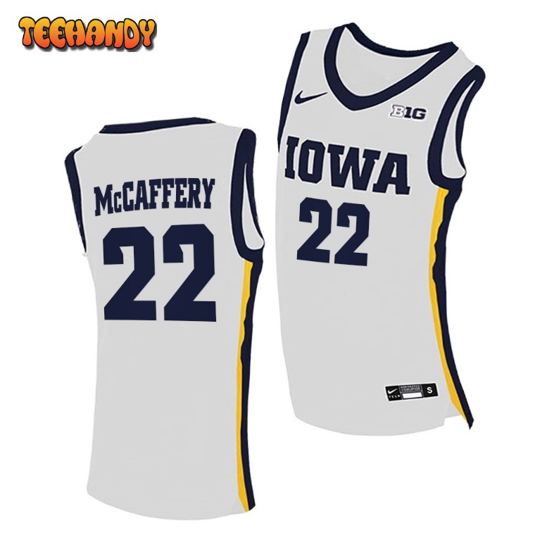 Iowa Hawkeyes Patrick McCaffery 2021 White Home College Basketball Jersey