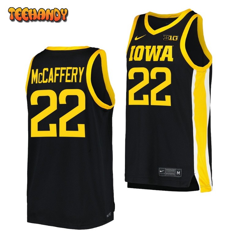 Iowa Hawkeyes Patrick McCaffery 2023 Black Replica College Basketball Jersey