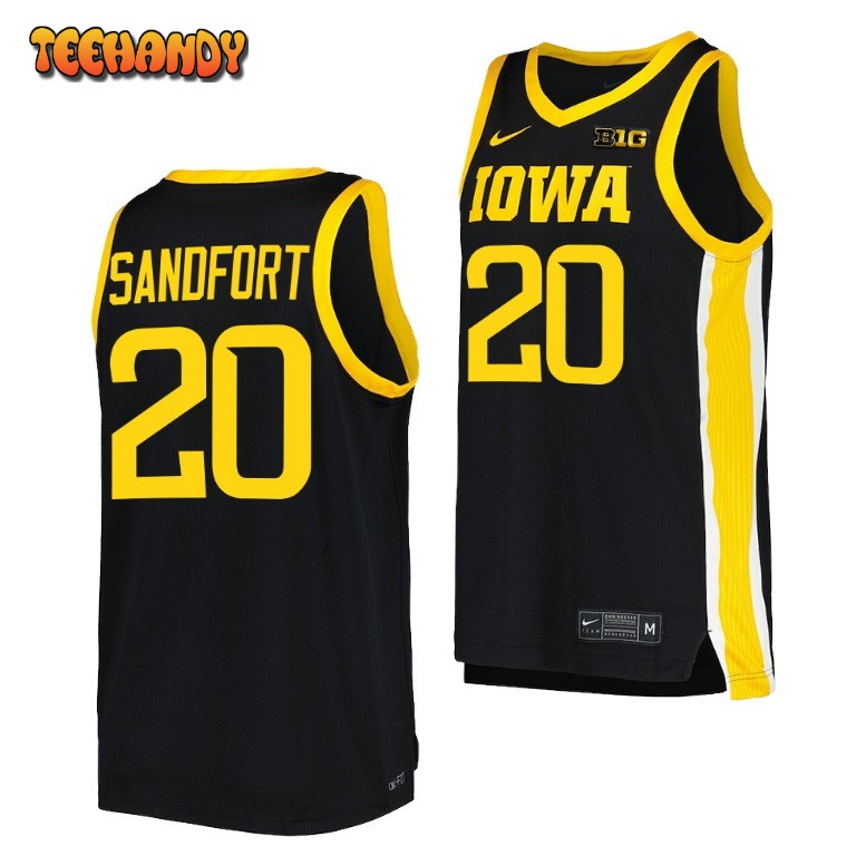 Iowa Hawkeyes Payton Sandfort 2023 Black Replica College Basketball Jersey