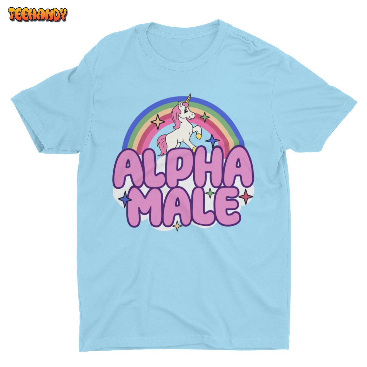 Ironic Alpha Male Unicorn Rainbow, Funny Unisex Tshirt