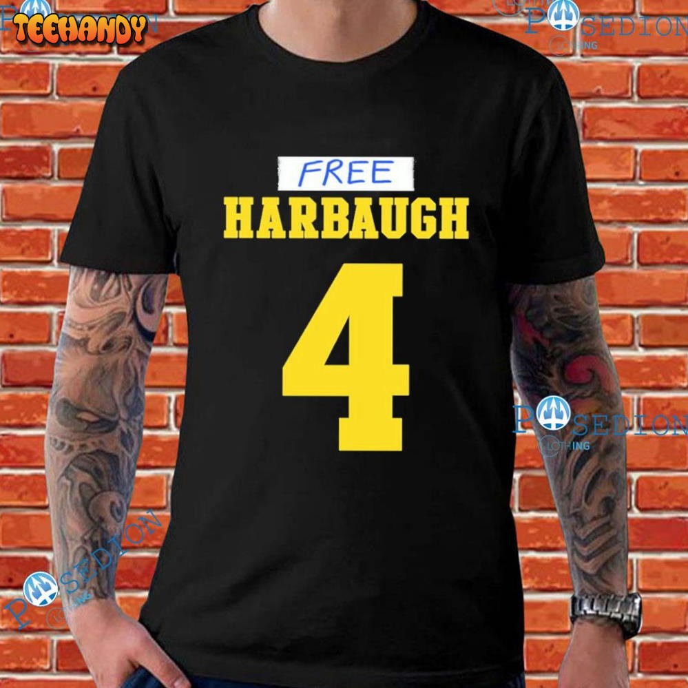 J.J. Mccarthy Wearing Free Harbaugh 4 T-Shirts