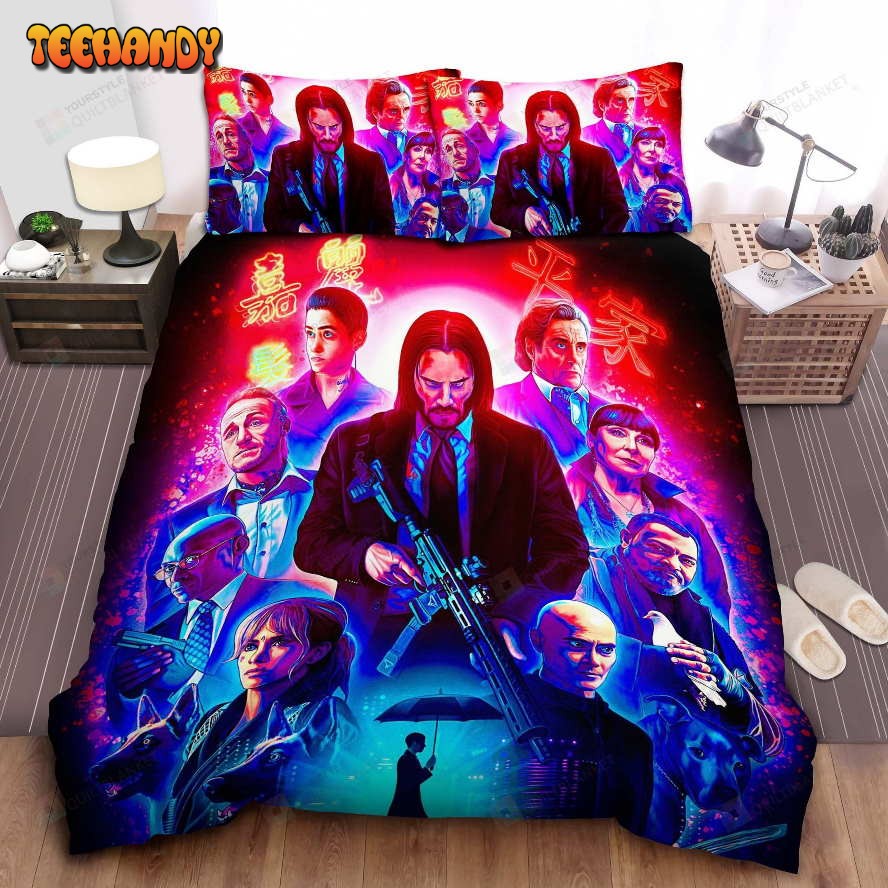 John Wick All Characters Spread Comforter Duvet Cover Bedding Sets