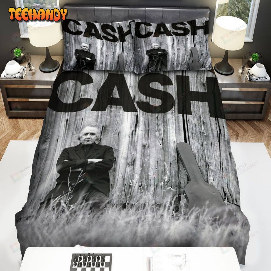 Johnny Cash Cash Black And White Album Cover Comforter Bedding Sets