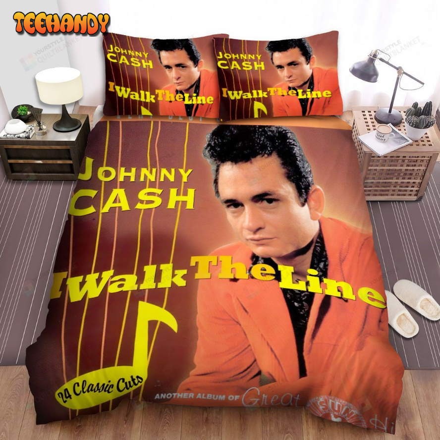 Johnny Cash I Walk The Line Album Cover Spread Comforter Bedding Sets