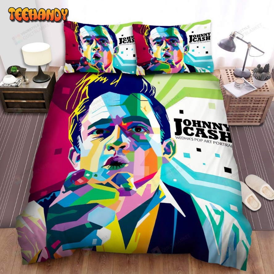 Johnny Cash Pop Art Poster Spread Comforter Duvet Cover Bedding Sets