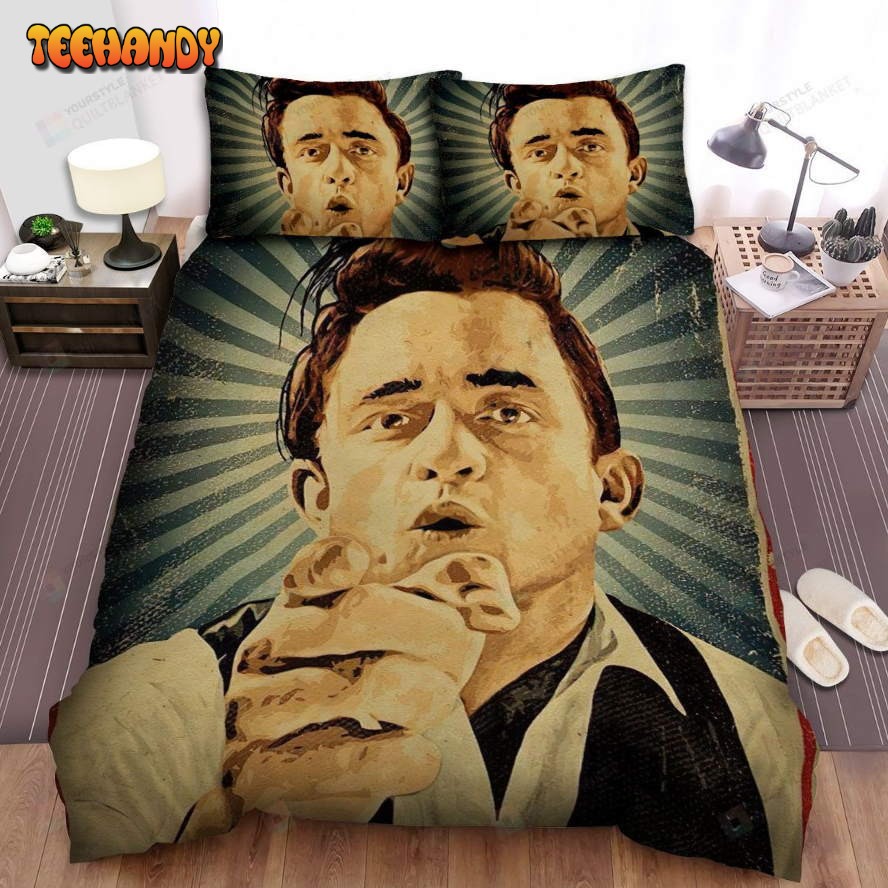 Johnny Cash Walk The Line Vintage Poster Spread Comforter Bedding Sets