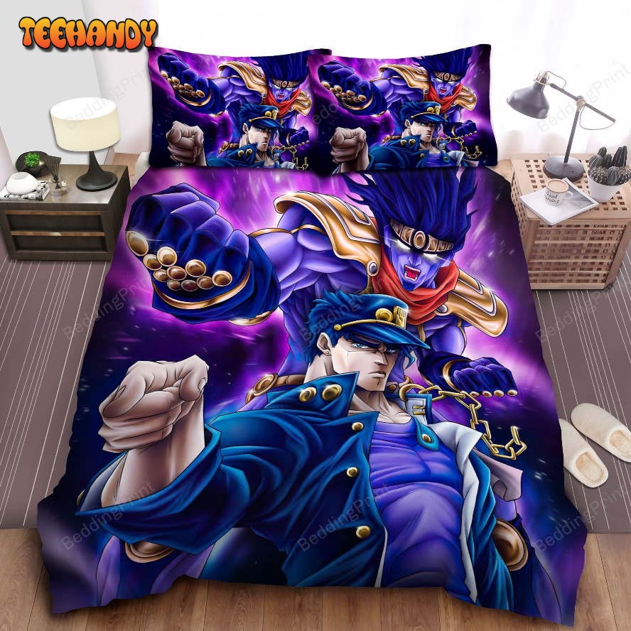 Jojo Bizarre Adventure Jotaro Kujo Iconic Pose Spread Duvet Cover Bedding Sets