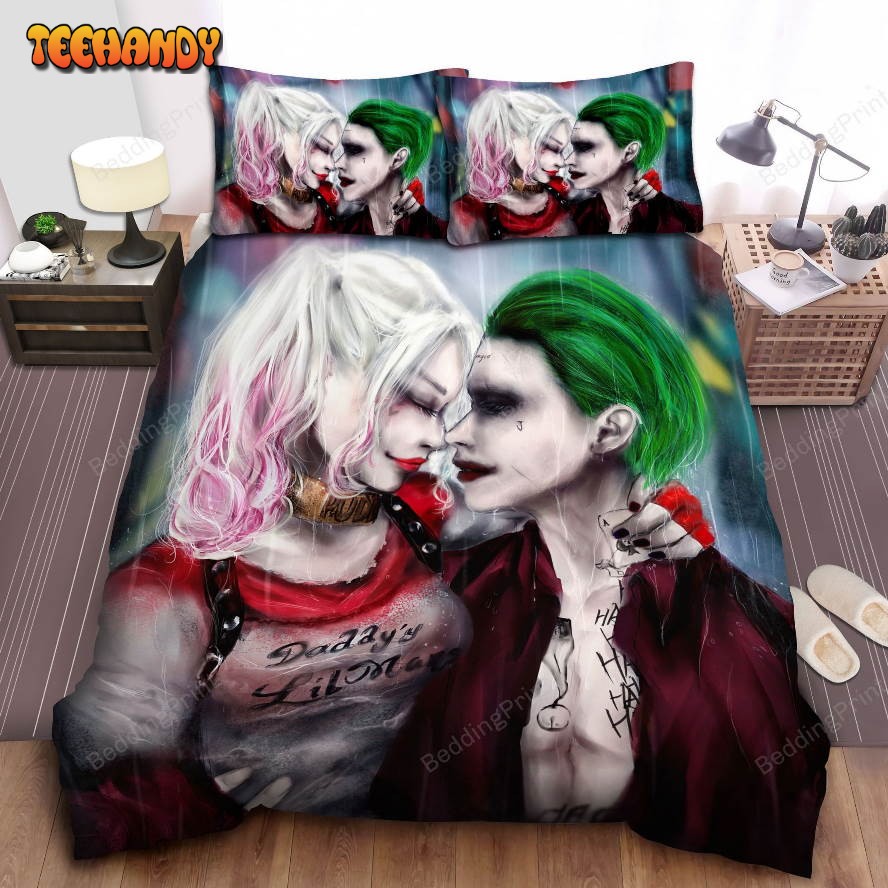 Joker And Harley Quinn Rain Bed Sheets Duvet Cover Bedding Sets