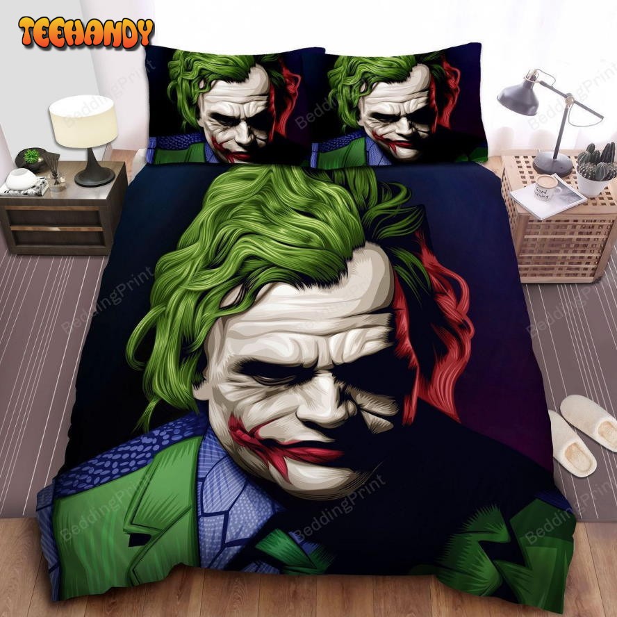 Joker By Heath Ledger Digital Painting Portrait Duvet Cover Bedding Sets