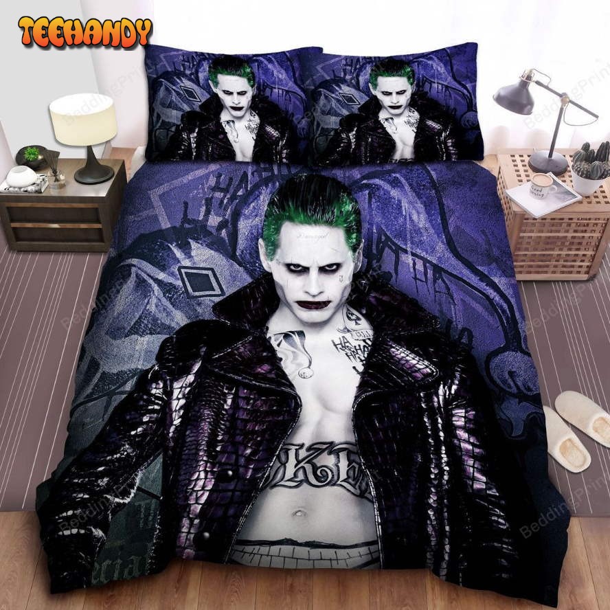 Joker By Jared Leto With Tattoos and Leather Jacket Bedding Sets