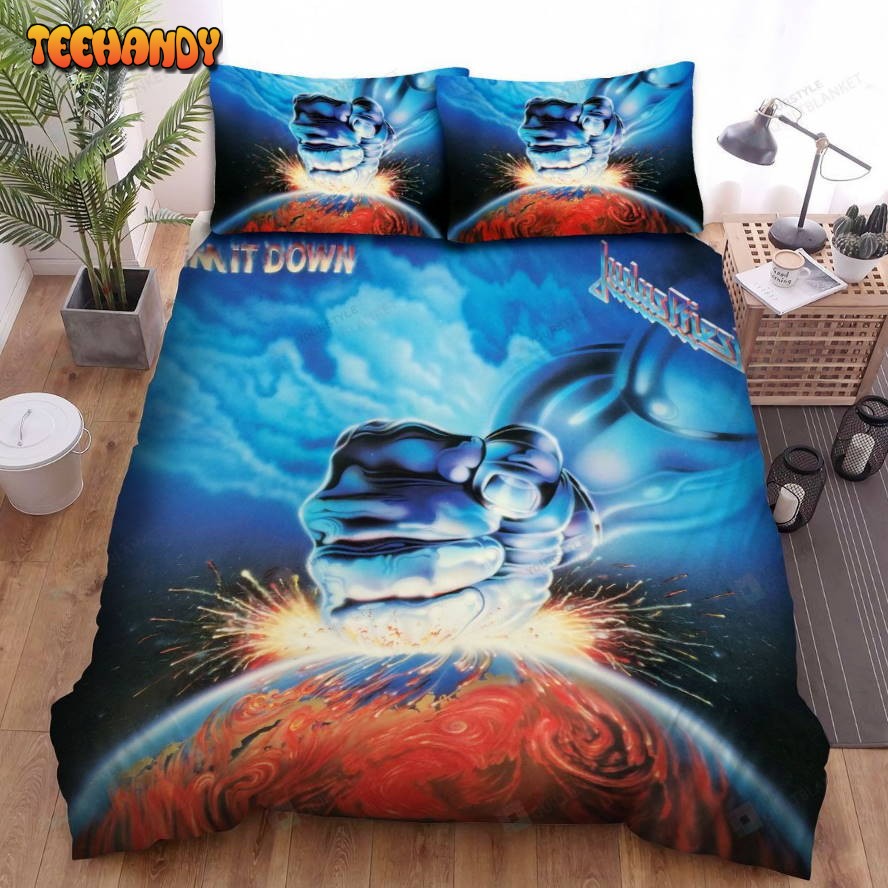 Judas Priest Rain It Down Album Cover Spread Comforter Bedding Sets