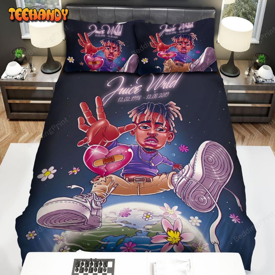 Juice Wrld Tribute Chibi Artwork Spread Duvet Cover Bedding Sets