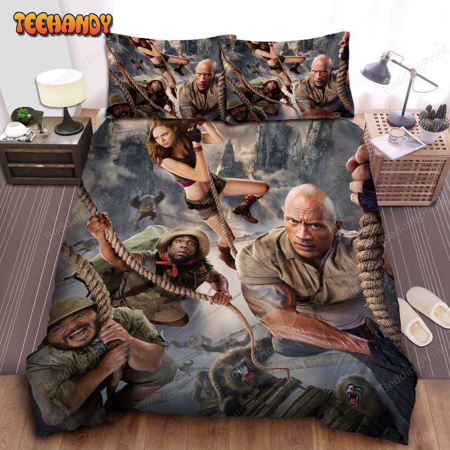 Jumanji Characters Escaping Mandrill Scenes Duvet Cover Bedding Sets