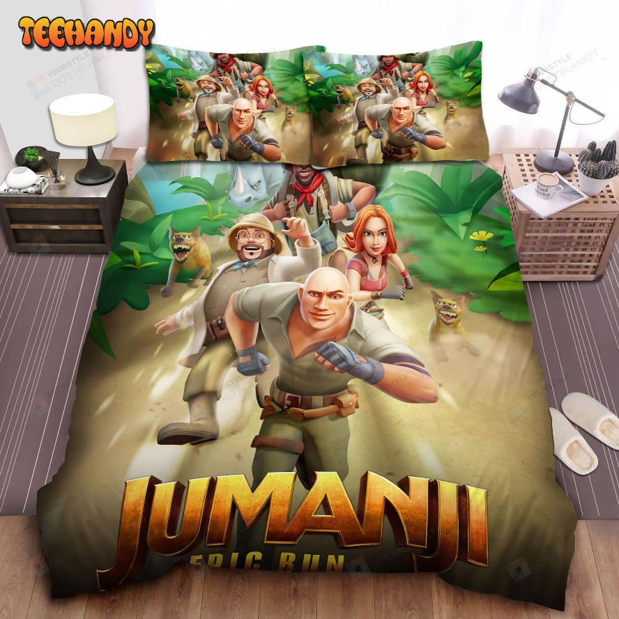 Jumanji Epic Run Animated Game Poster Spread Comforter Bedding Sets