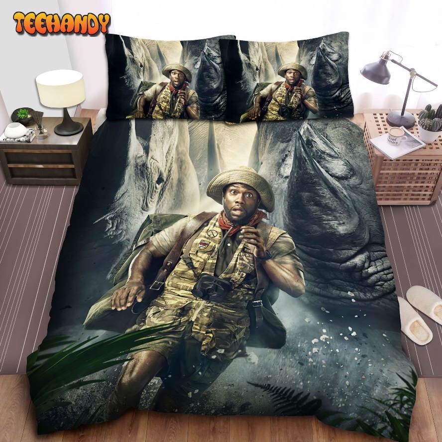 Jumanji Franklin Finbar Running Away From Rhinos Comforter Bedding Sets