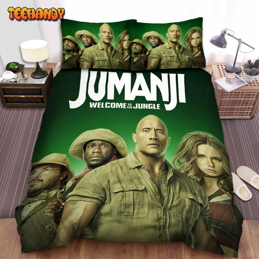 Jumanji Welcome To The Jungle Movie Green Filter Poster Comforter Bedding Sets