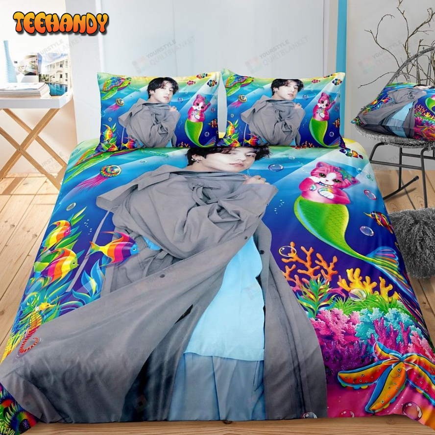 Jungkook BTS Kpop Boygroup With Ocean Background Bedding Set