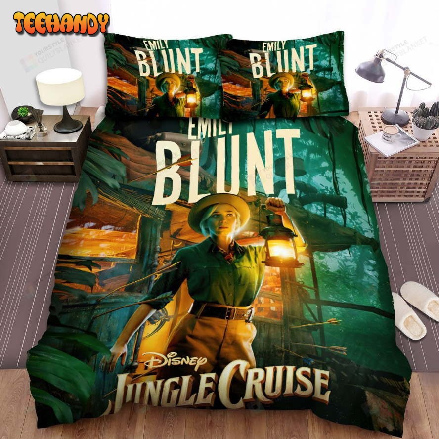 Jungle Cruise Emily Blunt Poster Spread Comforter Duvet Cover Bedding Sets