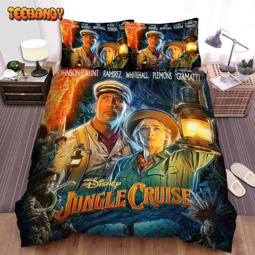 Jungle Cruise Movie Poster 2 Spread Comforter Duvet Cover Bedding Sets