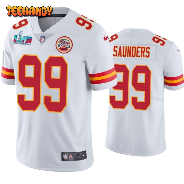 Kansas City Chiefs Khalen Saunders Super Bowl LVII White Limited Jersey