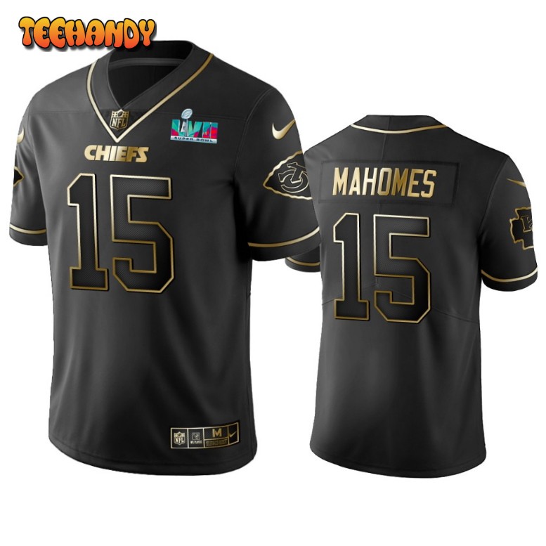 Kansas City Chiefs Patrick Mahomes Super Bowl LVII Black Golden Limited Jersey