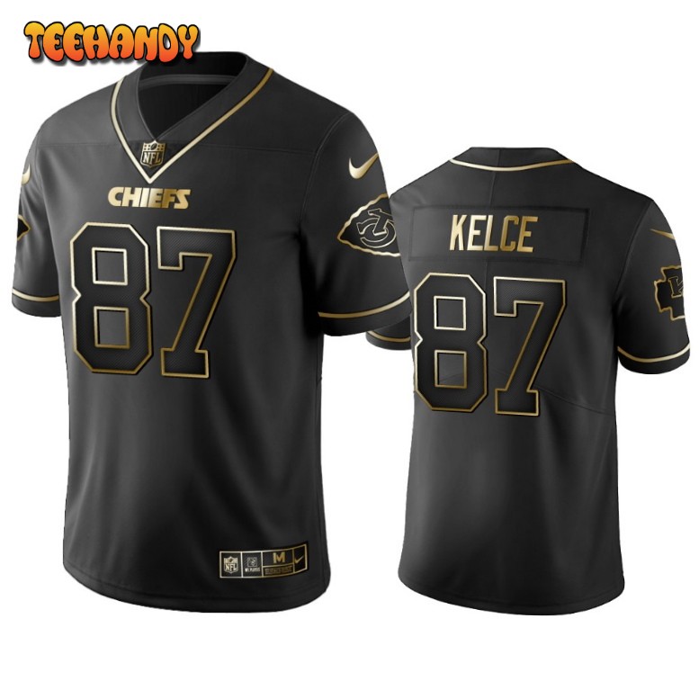 Kansas City Chiefs Travis Kelce Black Golden Limited Jersey