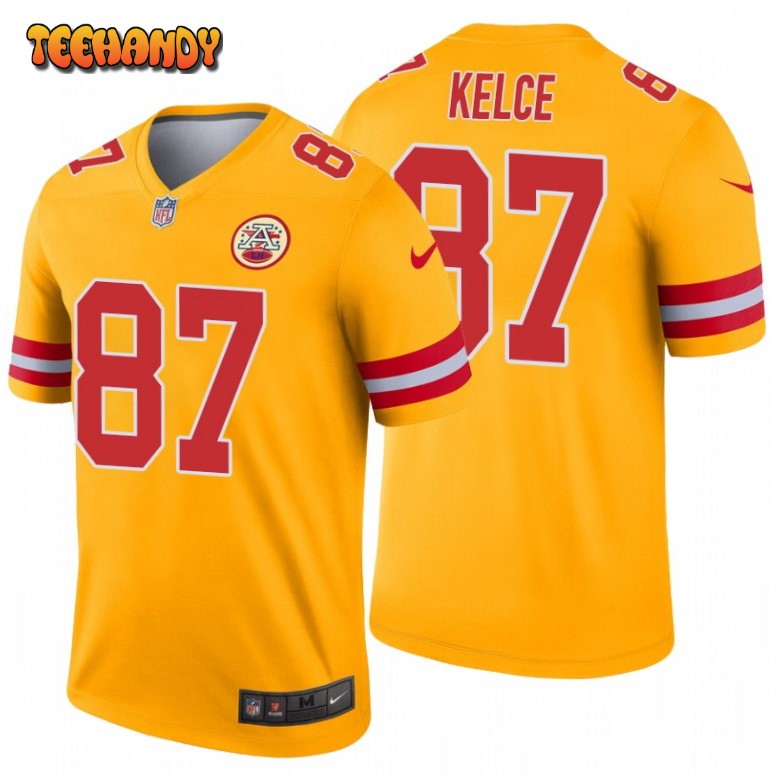 Kansas City Chiefs Travis Kelce Gold Inverted Limited Jersey